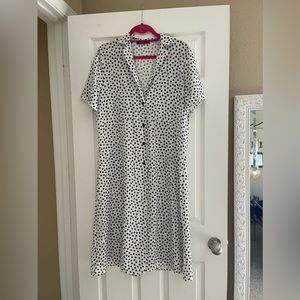 Button down polkadot dress